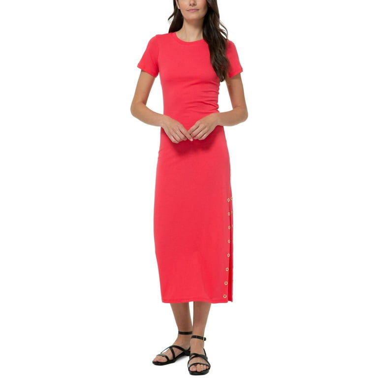 Michael Kors Grommet Trim Regular Petite Maxi Dress Geranium Small Walmart
