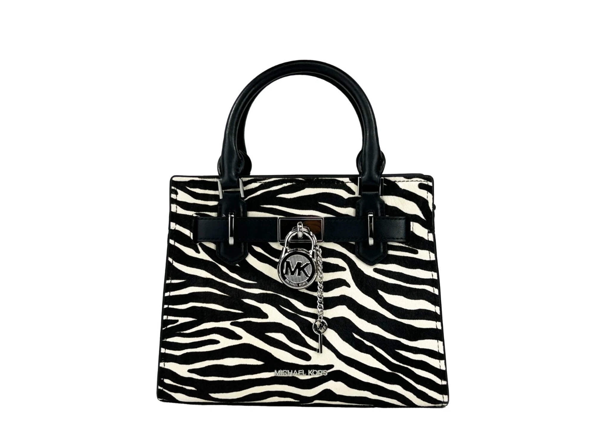 Michael Kors Hamilton Small Leather Zebra Print Satchel 