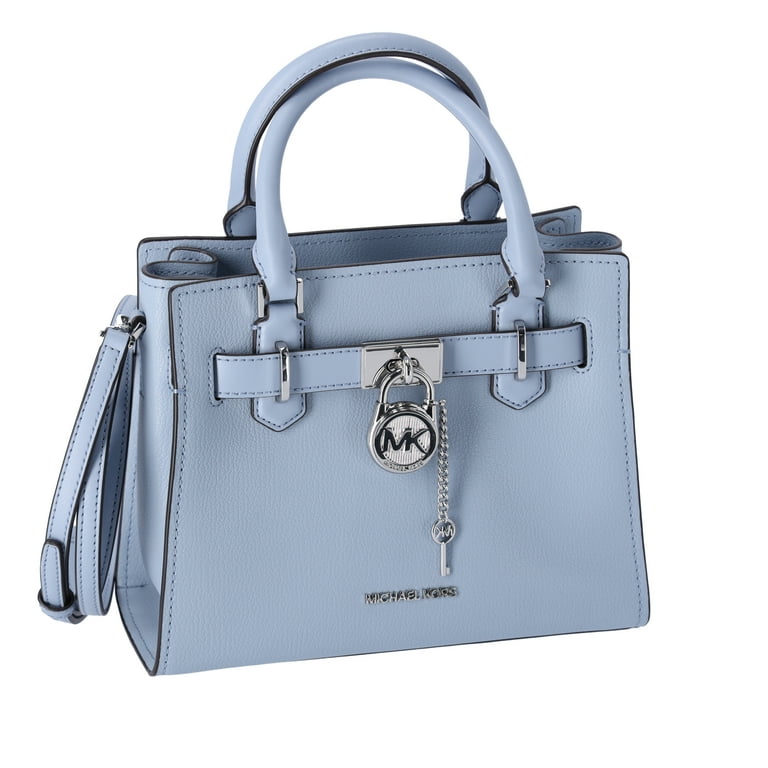 Michael Kors Hamilton Small Satchel Crossbody, Pale Blue Pebbled