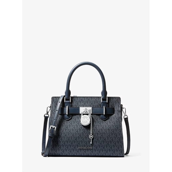 Michael Kors Hamilton Small Signature Logo Satchel - Admiral