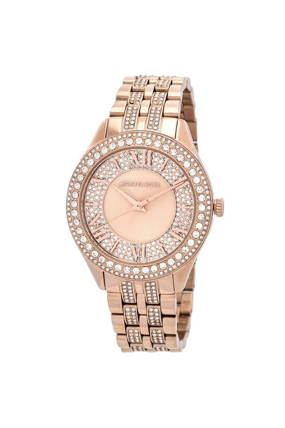 Harlowe Three-Hand Rose Gold-Tone Stainless Steel Women's Watch (Model: MK4710)