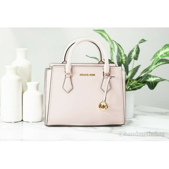 Michael Kors Hope Medium Leather Signature Logo Messenger Crossbody Handbag