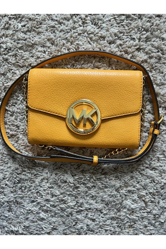 Hudson Leather Phone Case Clutch Crossbody, Yellow