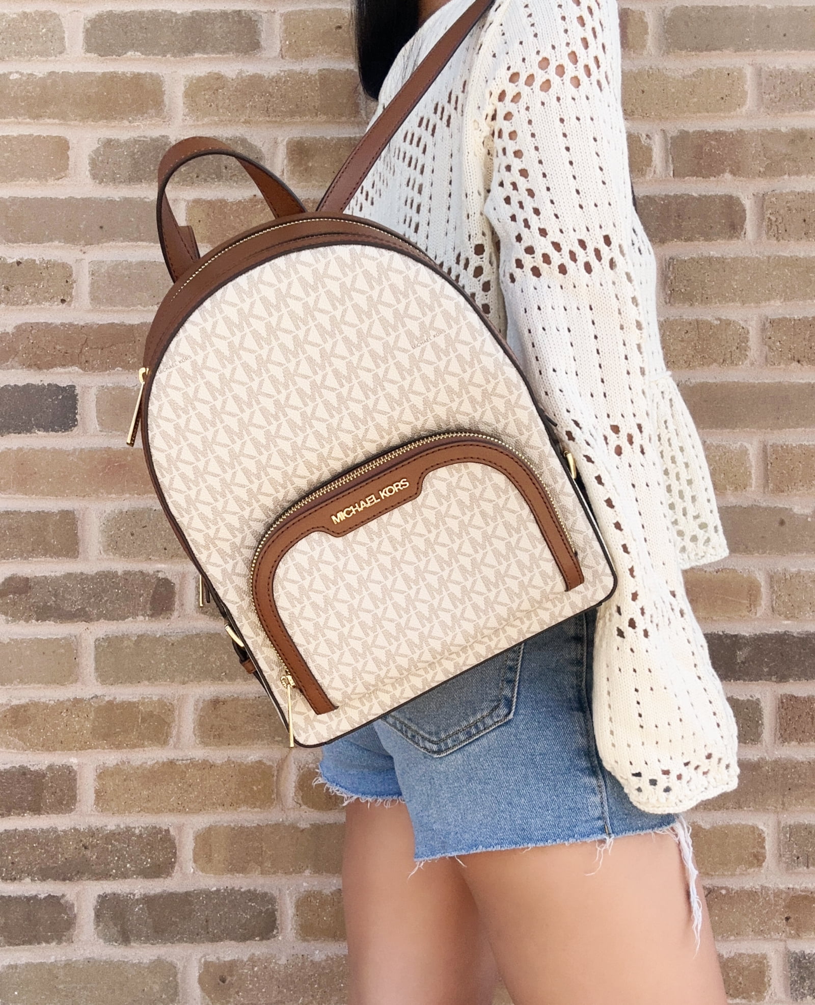 Michael Kors Large Abbey Jaycee Backpack Grapefruit MK Michael Kors Large Abbey Jaycee Backpack Grapefruit MK