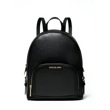 Michael Kors Jaycee Women's Zip Pocket Pebbled Leather Backpack, Black