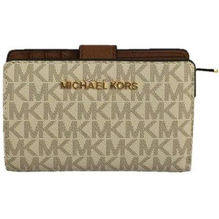 Michael Kors Jet Set Bifold Wallet Zip Coin Case Id Vanilla Mk