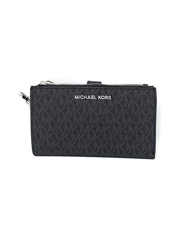 Jet Set Double Zip Wristlet Black Pvc