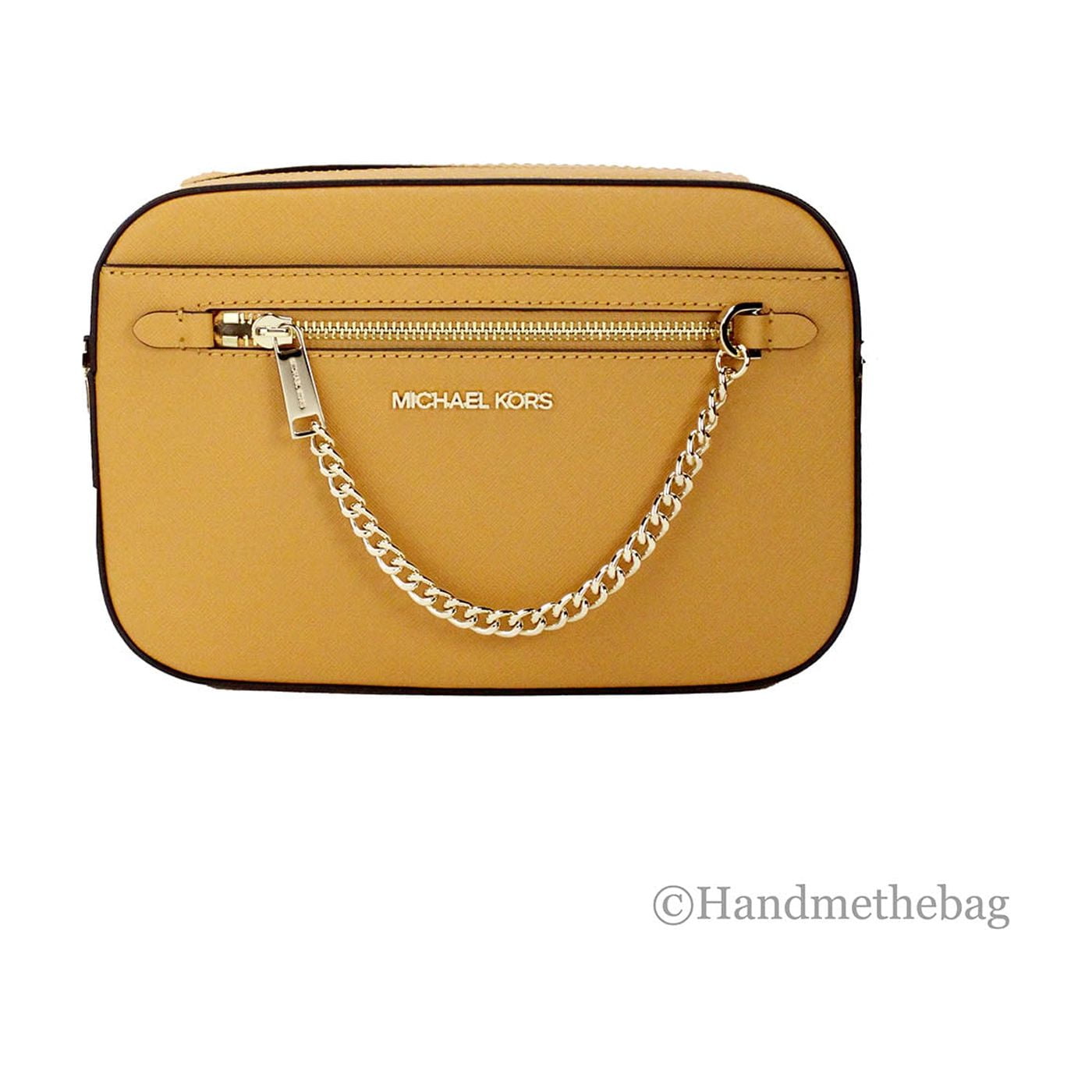 Michael Kors Jet Set Dusk Taupe Large Crossbody Bag with Zip Chain in Saffiano Leather Walmart