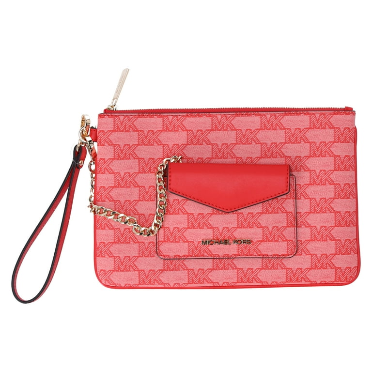 Michael Kors Jet Set Item Large 2 In 1 Card Case Wristlet Clutch Dark Sangria MK Walmart