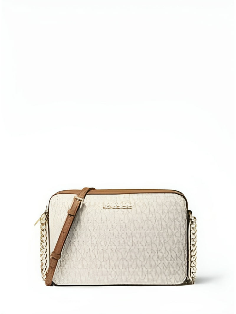 Michael Kors Jet Set Large Crossbody Bag, Vanilla, PVC Coated