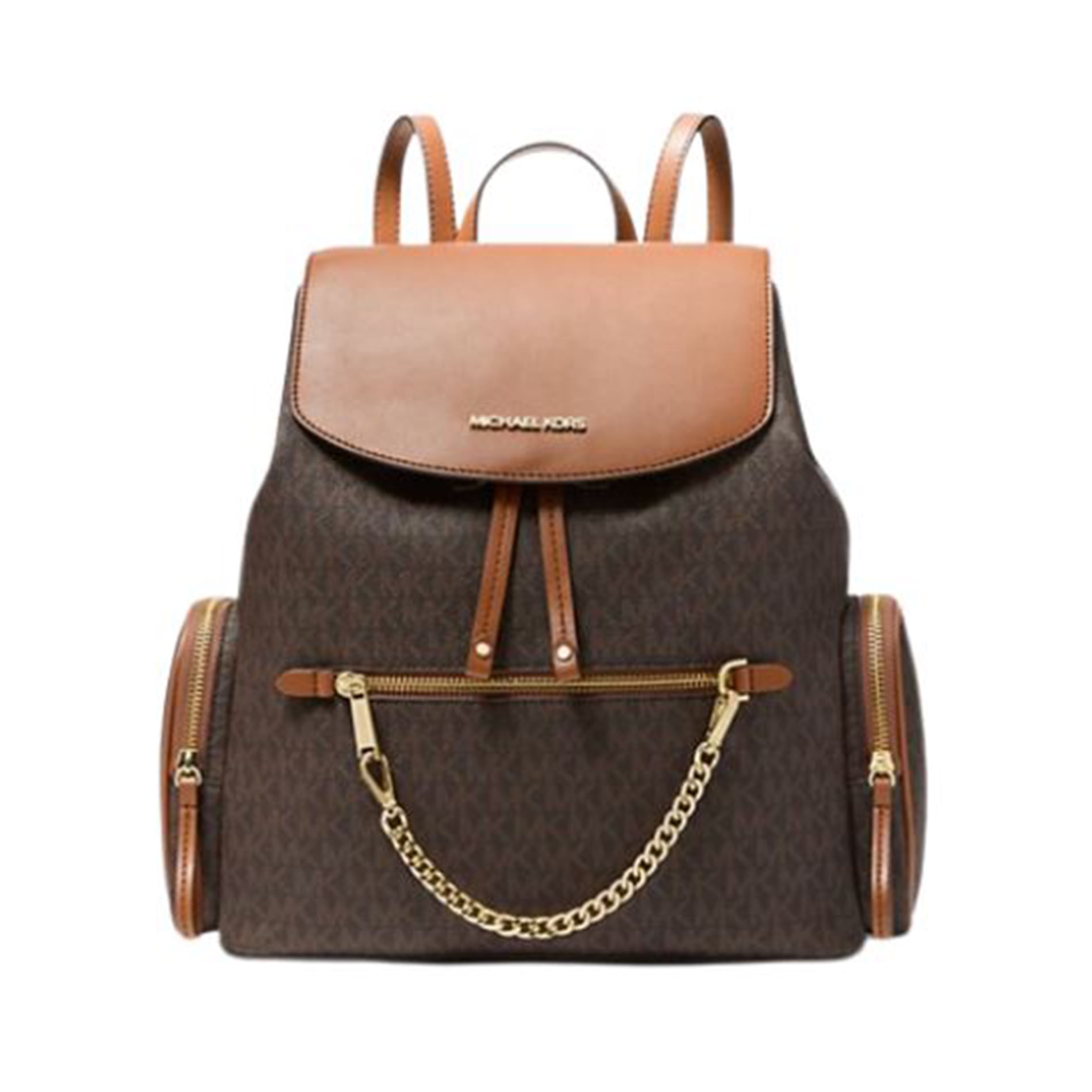 Michael Kors Jet Set Item Large Signature Pvc Chain Backpack Flap