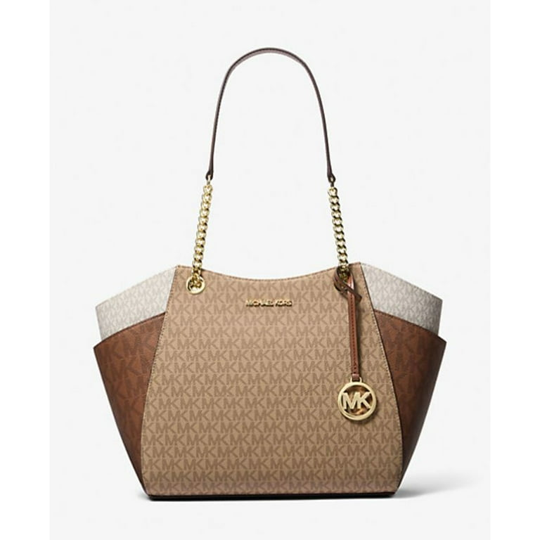 Michael Kors Women's Jet Set Large Color-Block Signature Logo Tote