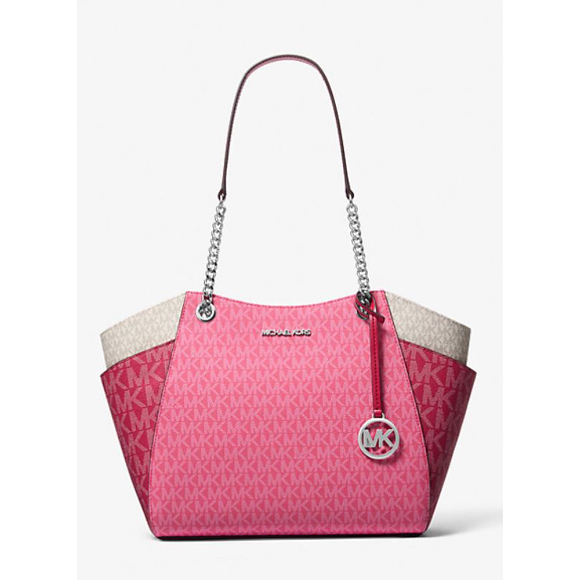 Michael Kors Jet Set Large Chain Electric Pink Shoulder Tote Bag