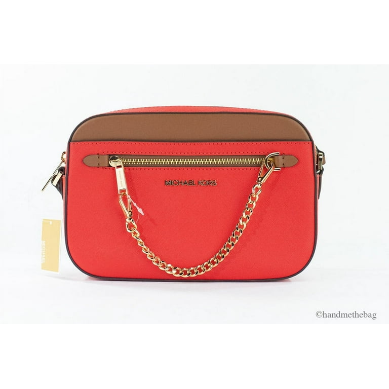 Michael Kors Bags | Michael Kors Large EW Zip Chain Crossbody Bag Red/Gold | Color: Brown/Red | Size: Large | Vans_Shop's Closet