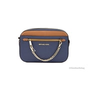 Jet Set Large EW Navy Saffiano Zip Chain Crossbody Handbag Purse