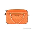 thumbnail image 1 of Michael Kors Jet Set Large EW Poppy Signature PVC Zip Chain Crossbody Bag Purse, 1 of 5