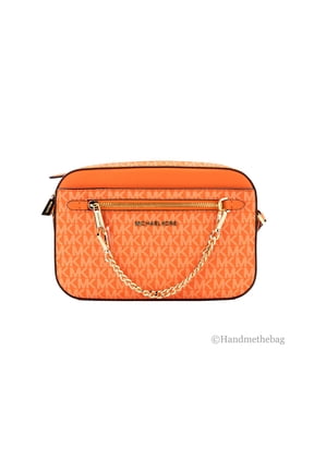 Jet Set Large EW Poppy Signature PVC Zip Chain Crossbody Bag Purse