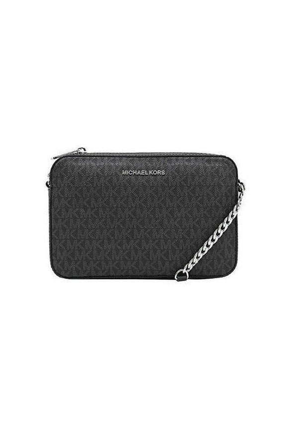 Jet Set Large East West Crossbody Black MK Signature