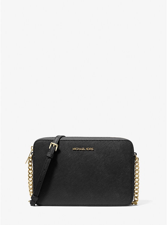 Michael Kors Jet Set Large East West Crossbody Black Saffiano 