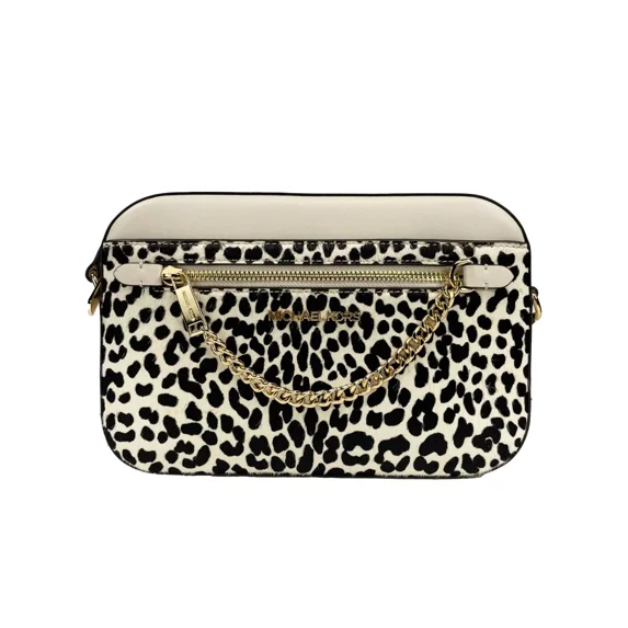 Michael Kors Jet Set Large East West Zip Chain Crossbody Handbag (Cream)
