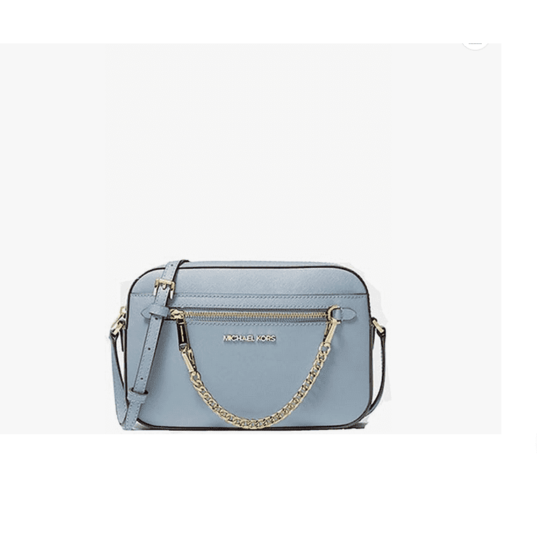 MICHAEL KORS ライトブルー バッグ Michael Kors Jet Set Large Leather Crossbody Bag (Pale Blue
