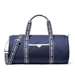 Michael Kors Jet Set Large Nylon Sport Duffle Weekender Bag (Navy)