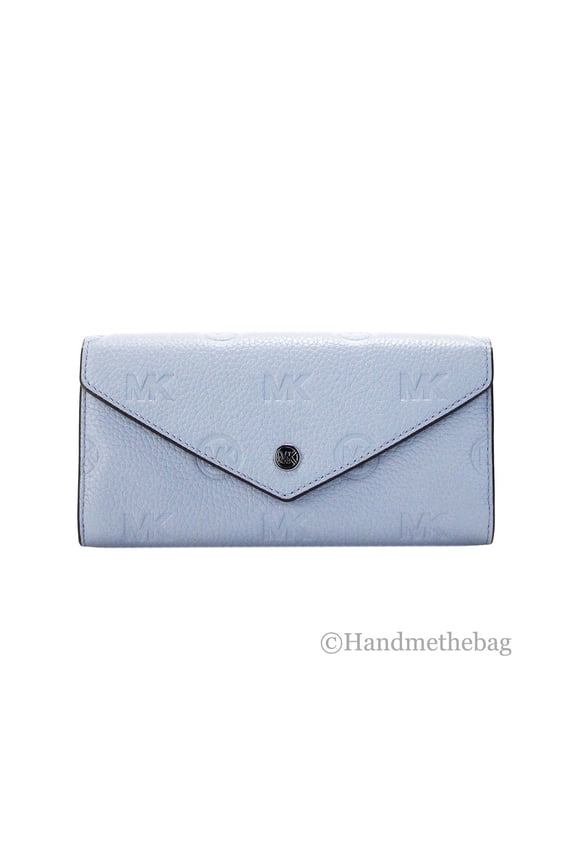Jet Set Large Pale Blue Embossed Envelope Continental Clutch Wallet