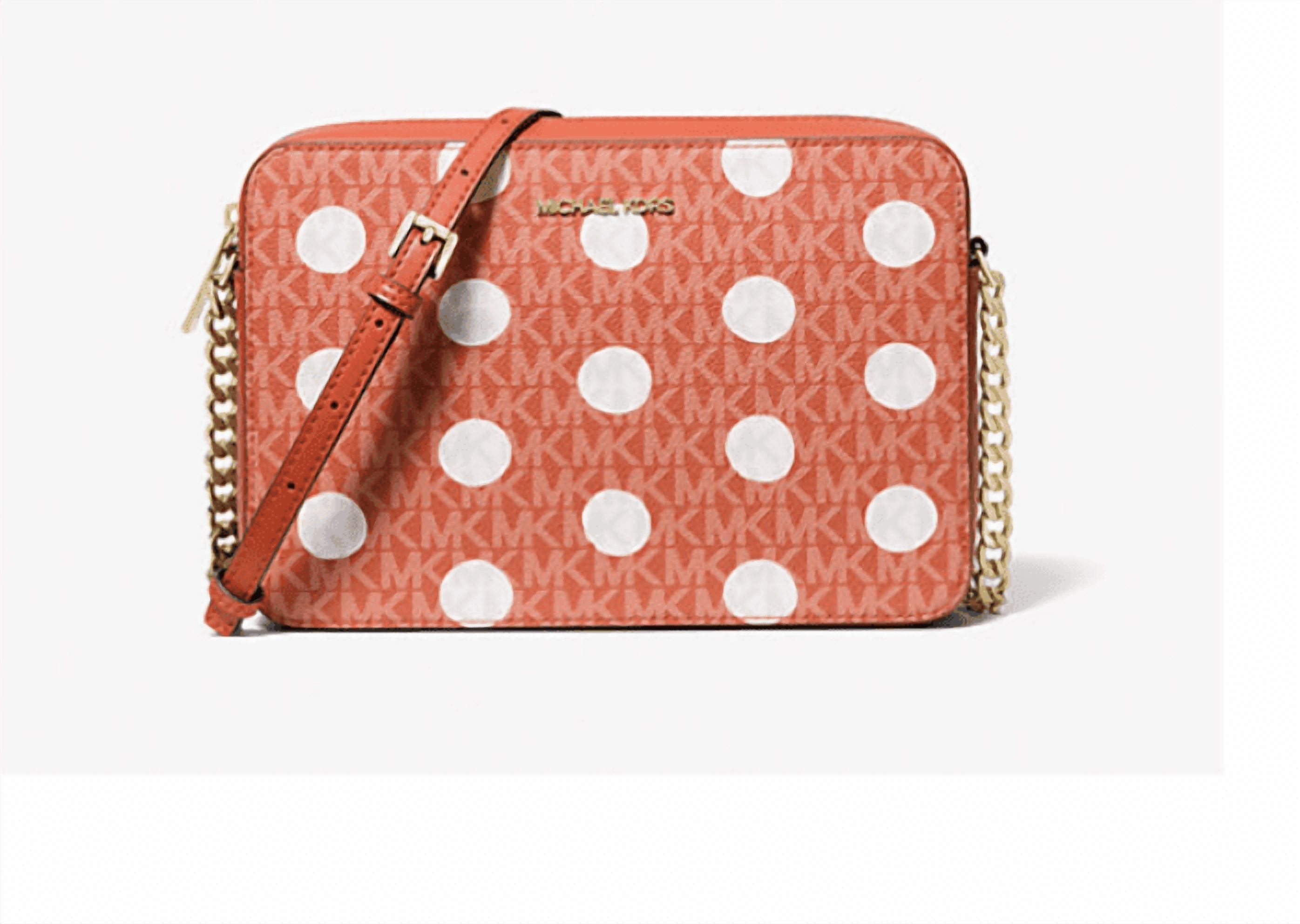 Michael Kors Jet Set Large Polka Dot Signature Logo Crossbody Bag
