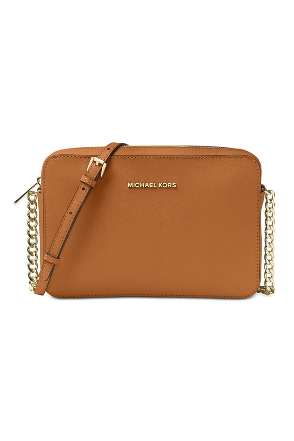 Jet Set Large Saffiano Leather Crossbody - Acorn