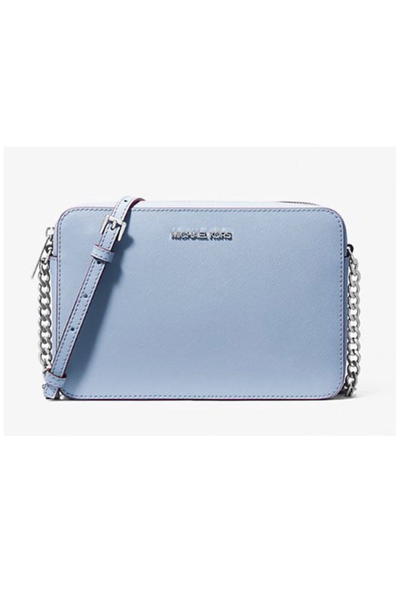 Women's Jet Set Large Saffiano Leather Crossbody Bag 35F8STTC9L-Pale Ocean