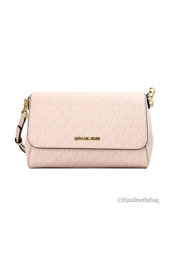 Jet Set Medium Powder Blush PVC Convertible Pouchette Crossbody Bag