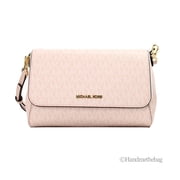 Michael Kors Jet Set Medium Powder Blush PVC Convertible Pouchette Crossbody Bag
