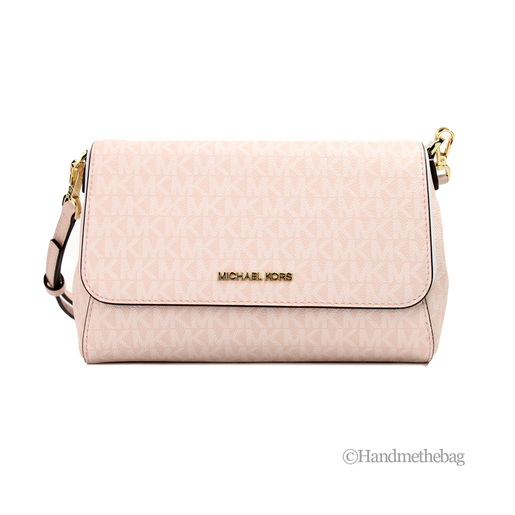 Michael Kors Jet Set Medium Powder Blush PVC Convertible Pouchette 