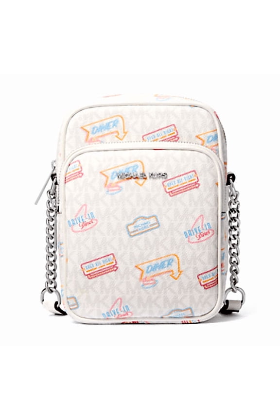 Jet Set Medium Printed Signature Logo Crossbody Bag