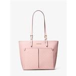 Michael Kors Jet Set Medium Signature Logo Pocket Tote Bag Powder Blush 35S6GTVT8B-424