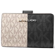 Michael Kors Womens Jet Set Medium Two-Tone Logo Bifold Wallet Black Multi