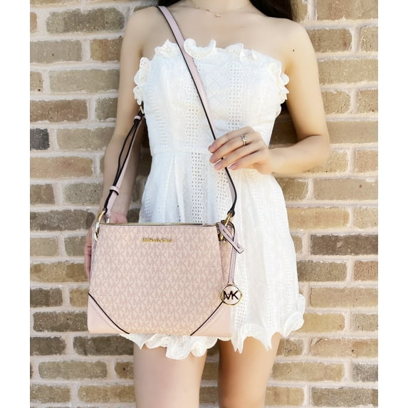 Michael Kors Jet Set Nicole Large Triple Compartment Crossbody Ballet Pink