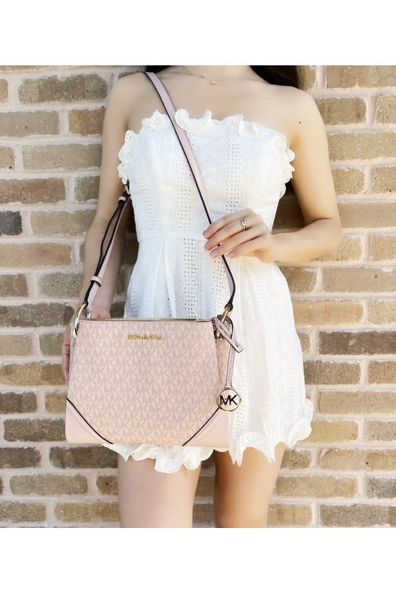 Jet Set Nicole Large Triple Compartment Crossbody Ballet Pink