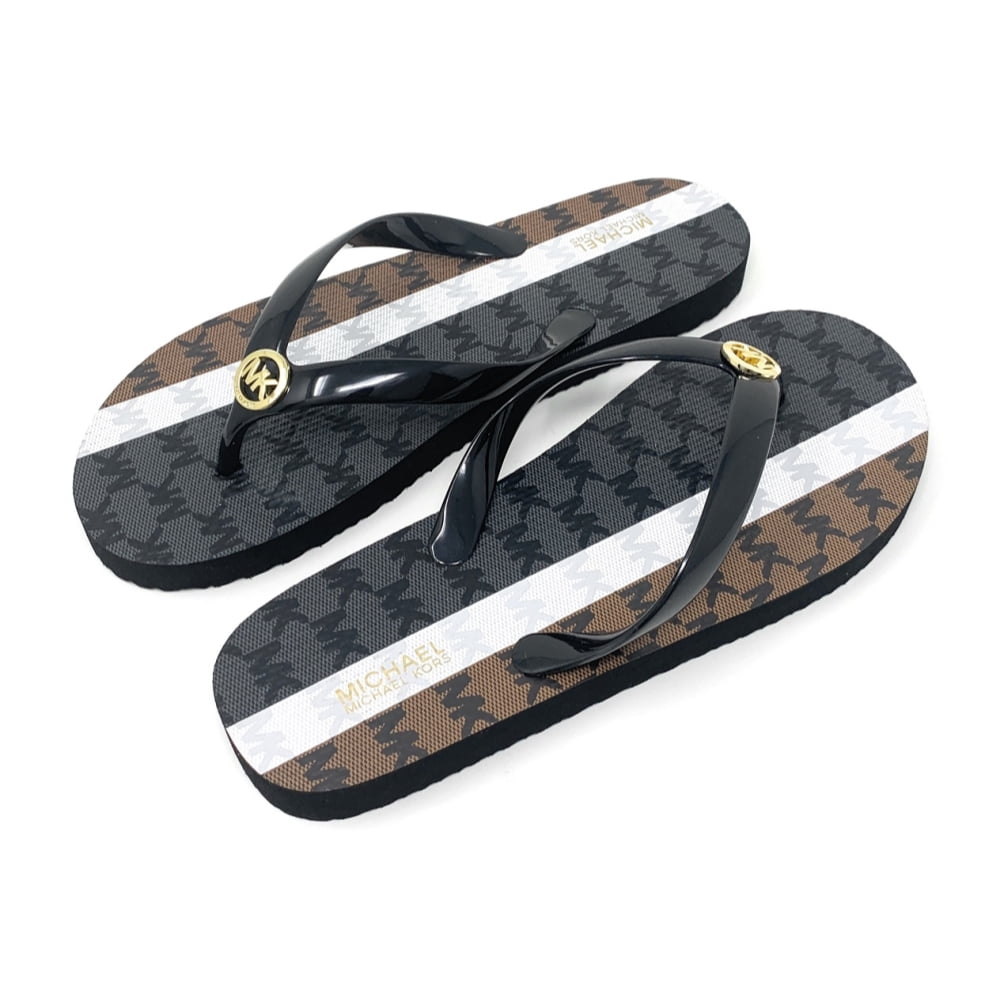 Mk black cheap flip flops