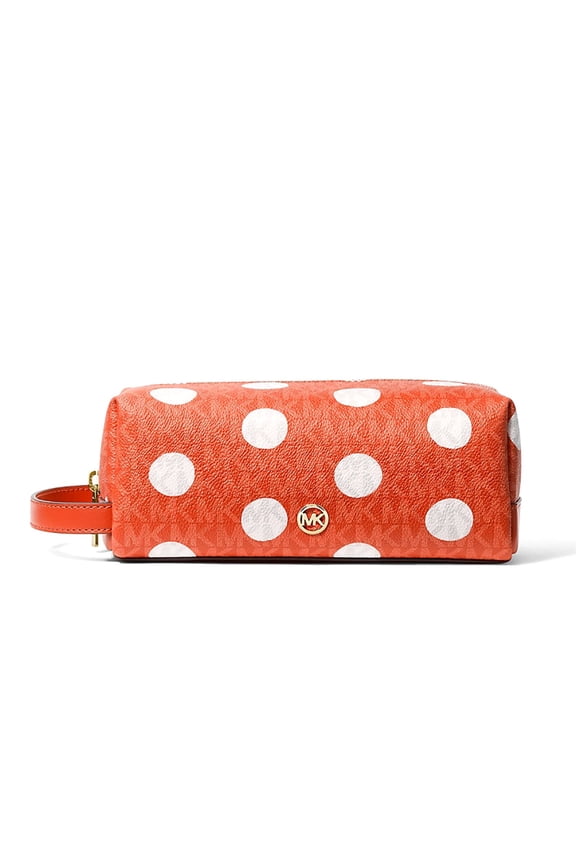 Jet Set Polka Dot Signature Logo Travel Kit Cosmetic Case (Red Clay)