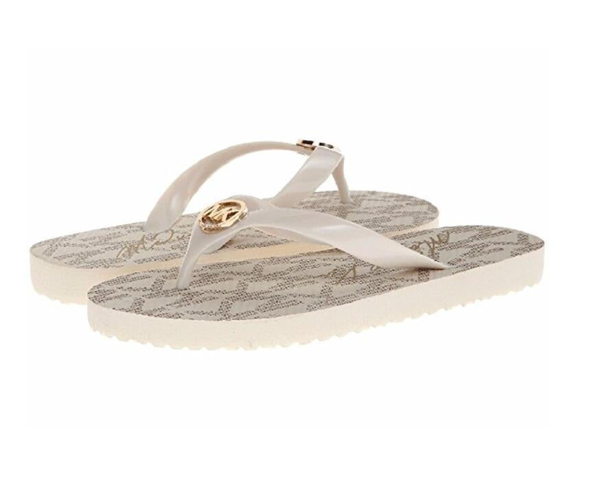 Michael Kors Jet Set Rubber Women Flip Flops Vanilla