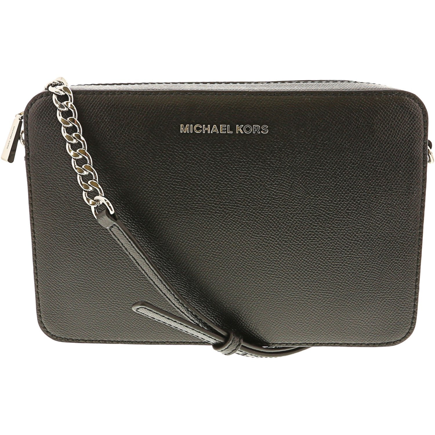 Michael Kors Jet Set Saffiano Leather Crossbody Bag - Black 