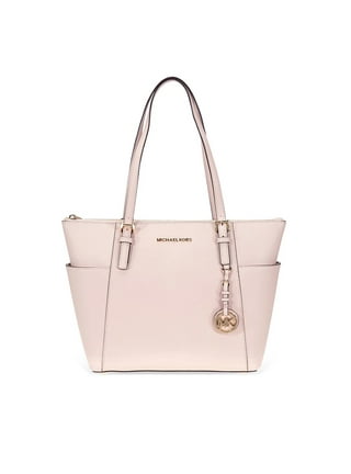 Michael kors jet set travel medium best sale carryall tote vanilla mk stripe ballet pink