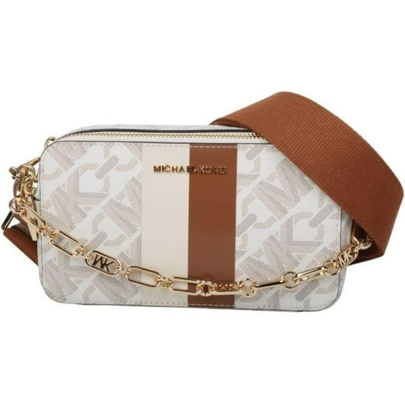 Michael Kors Jet Set Small Double Zip Camera Chain Crossbody, Brown/Luggage