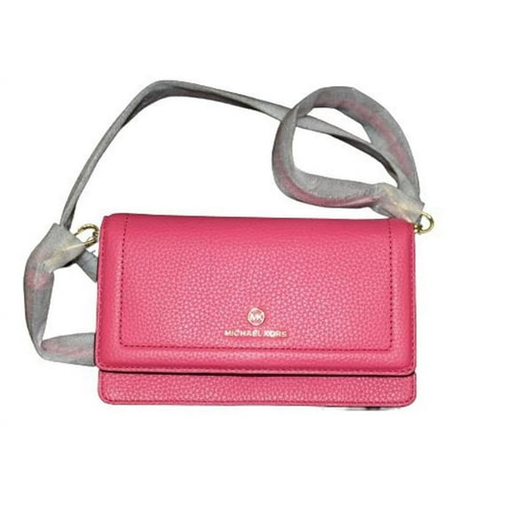 Michael Kors Jet Set Small Logo Smartphone Convertible Crossbody Bag (Hibiscus)