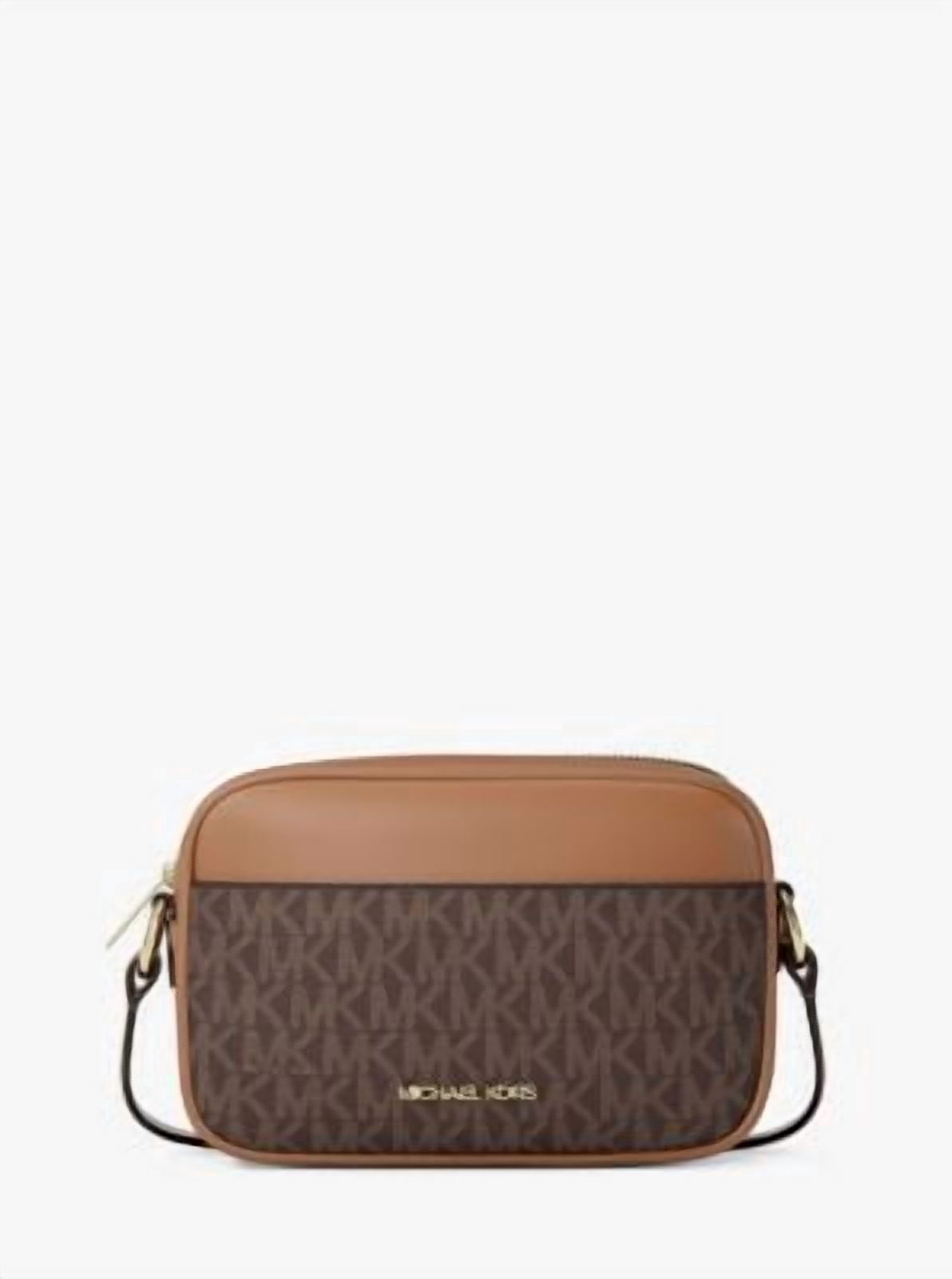 Michael Kors Women's Jet Set Small Signature Logo Camera Crossbody