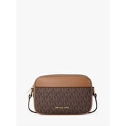 Michael Kors Women's Jet Set Small Signature Logo Camera Crossbody Bag - Brown
