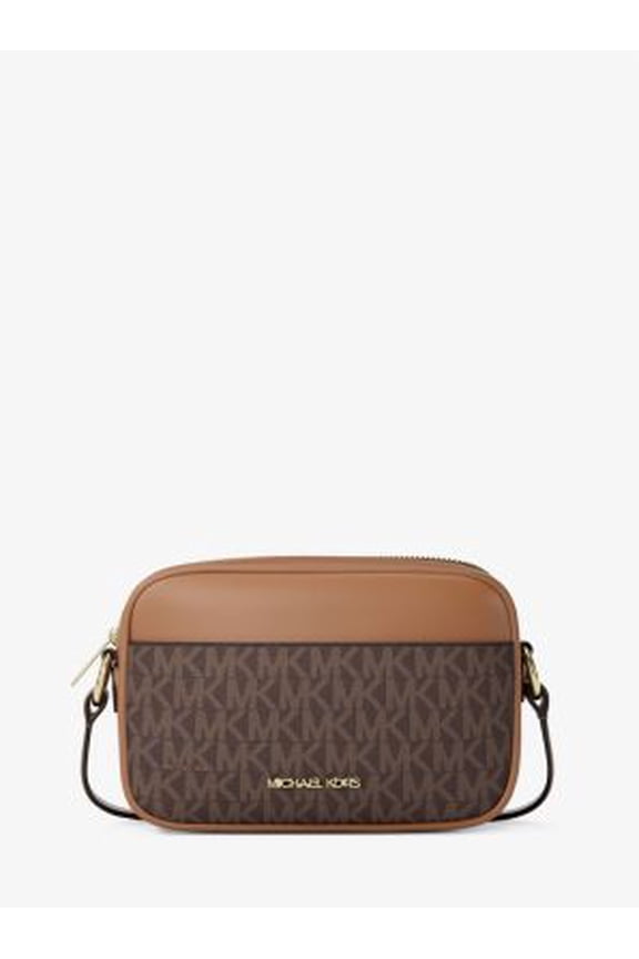 Jet Set Travel Small Signature Logo Camera Crossbody Bag Brown