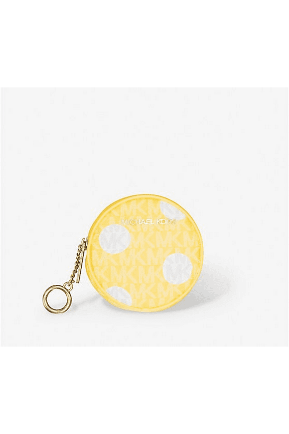 Jet Set Small Women Polka Dot Signature Logo Coin Pouch Red Clay (Daisy Yellow Polka Dot)