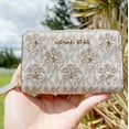 thumbnail image 1 of Michael Kors Jet Set Small Zip Around Card Case Wallet Vanilla Pink Floral, 1 of 3